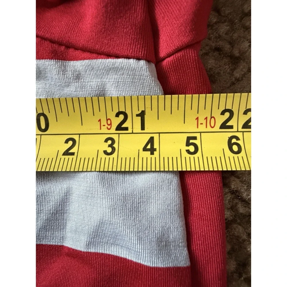 Adidas Golf Short Sleeve Polo Shirt USA Red Gray Striped Logo Medium JBHS